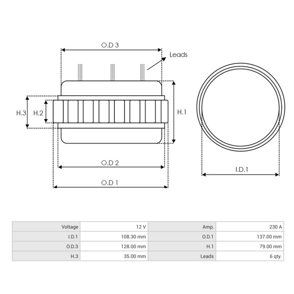 AS3050S Alternator Stator