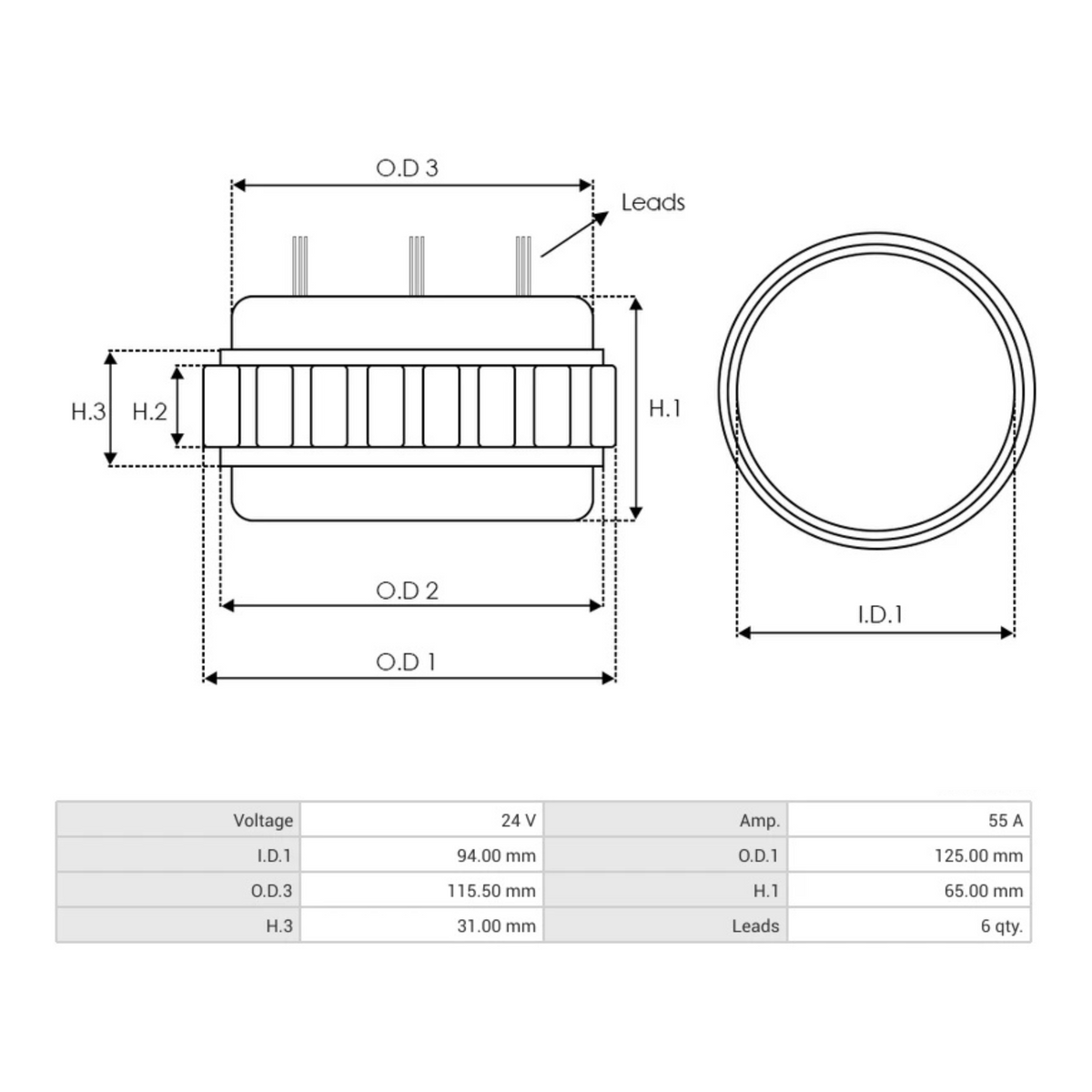 AS0130S Bosch Alternator Stator AS-PL 0123325500