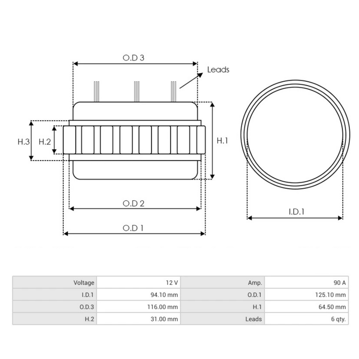 AS0013 Alternator Stator