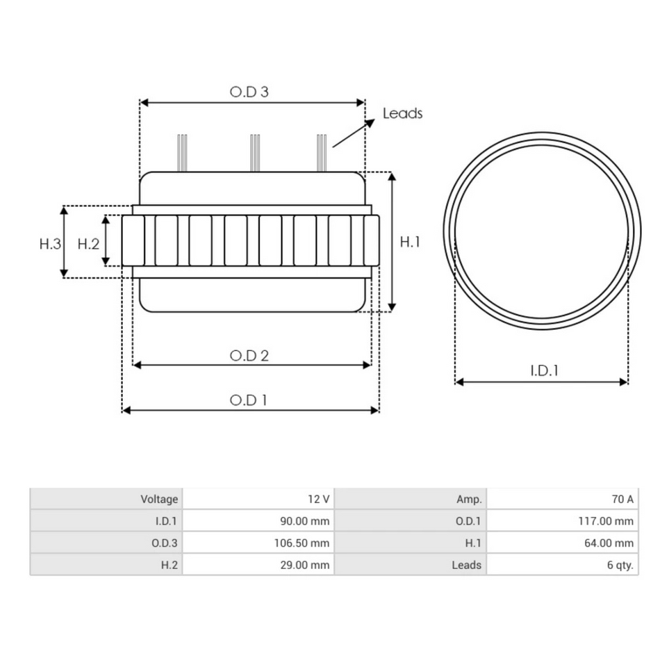 AS3001 Alternator Stator