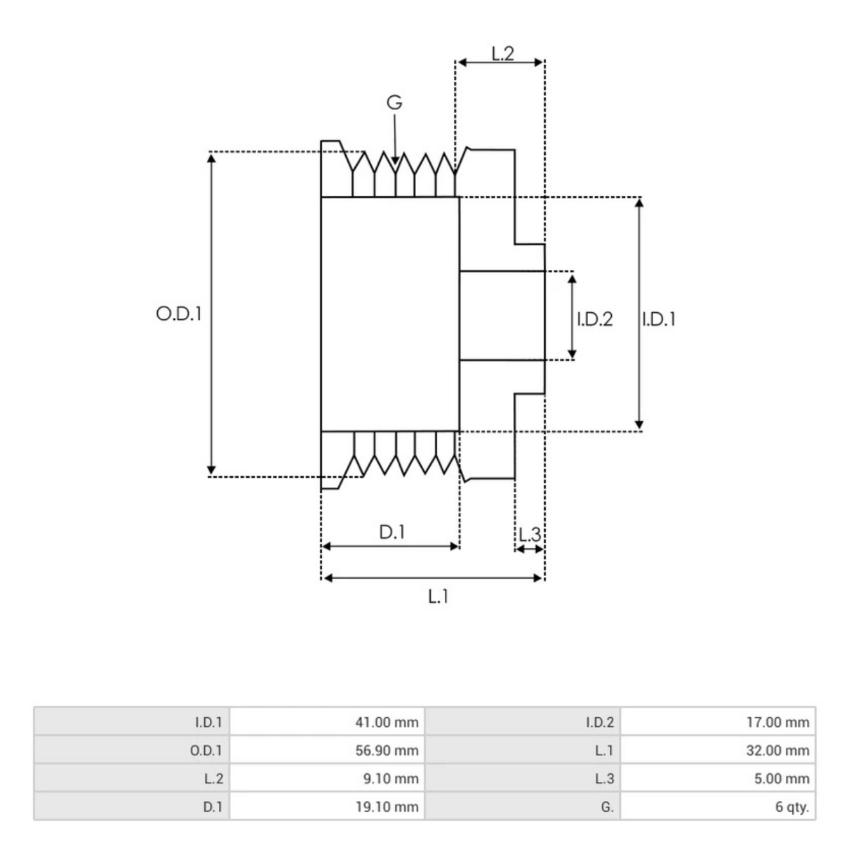 AP0037 Alternator Pulley