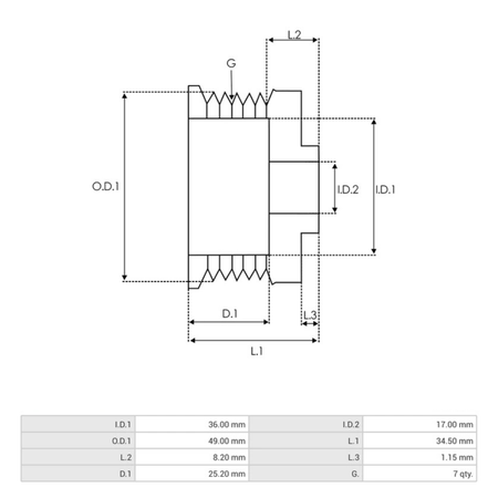 AP0045 Alternator Pulley bosch 0124525044 0124525084 0124525101 0124525133 0124525141 0124525151 Valeo 2542554 TG12C062