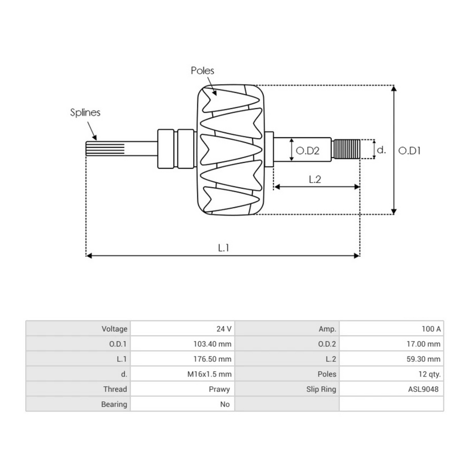 AR0047S BOSCH ALTERNATOR ROTOR
