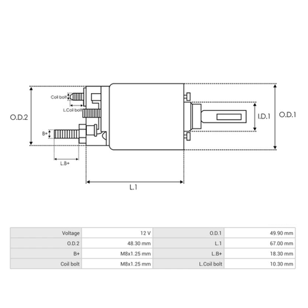 334034 Starter relejs DENSO 428000-5510, 428000-5511, Mercedes sprinter A0061514501, A6519060026 12V
