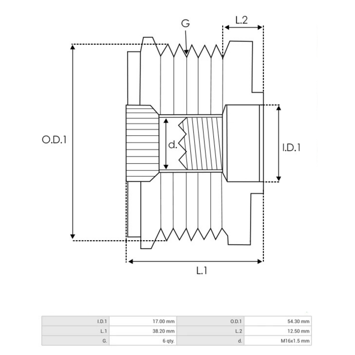 AFP3009(INA) Alternator Freewheel Pulley Ina dimensions OEM