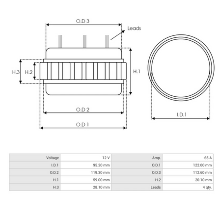 AS5008 MITSUBISHI Alternator Stator